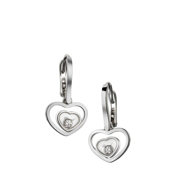Happy Diamond Heart Earring 18K White Gold
